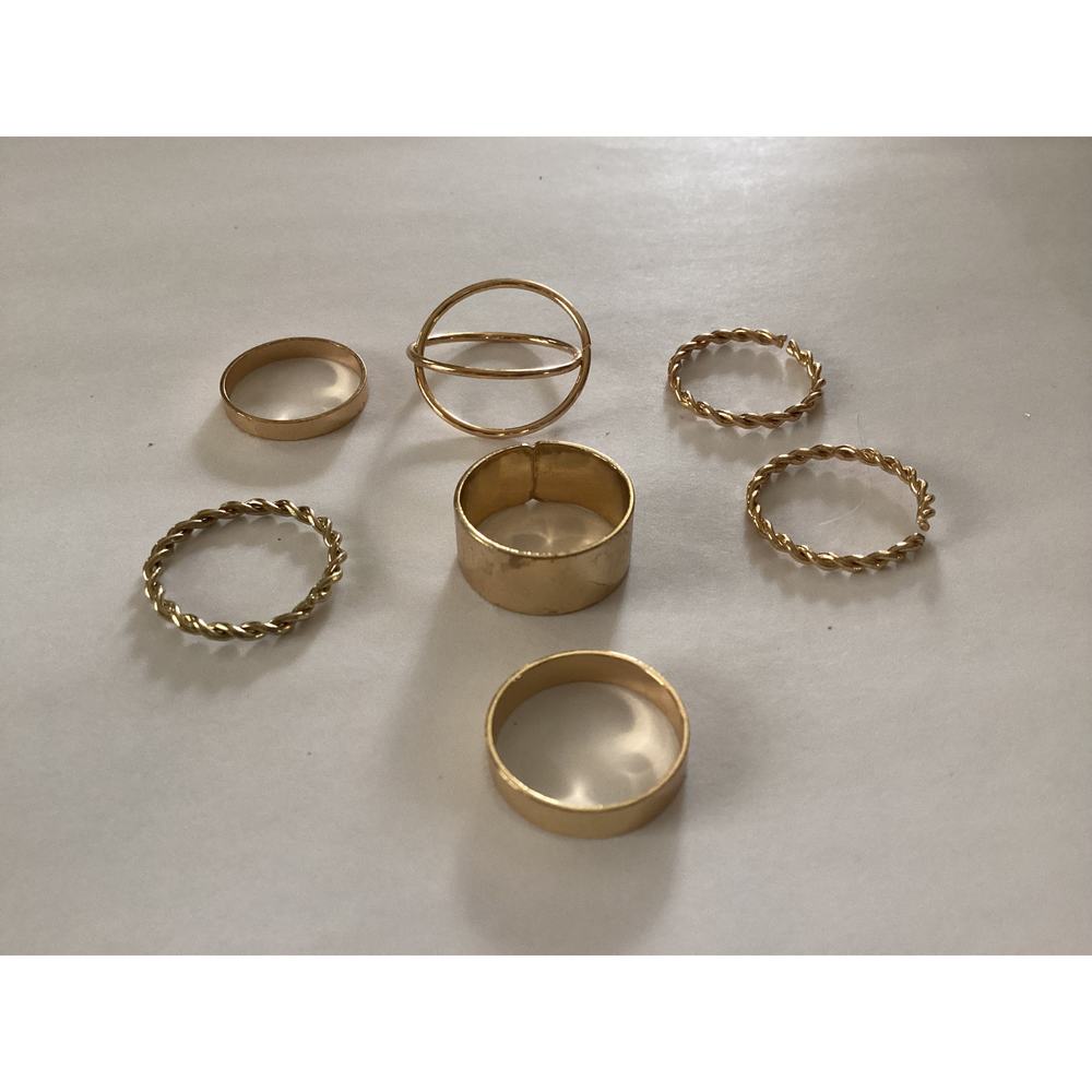 4454 NIP Set of 10 Gold Stacking Rings Bohemian Style Gold Ring Set